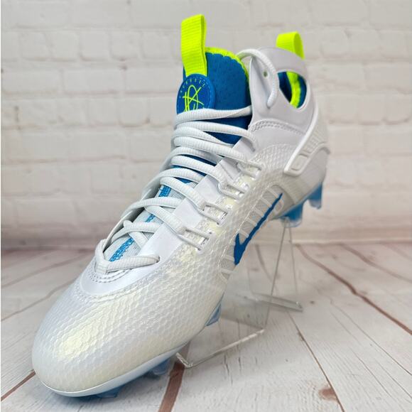 Nike Huarache 9 Elite LAX SE White Blue Lacrosse Cleats Mens Size 7 (FV6149-100) - Picture 4 of 10